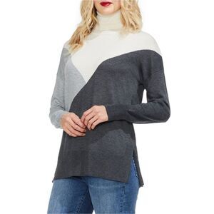 Vince Camuto Womens Colorblock Pullover Sweater, Multicoloured, M, DM